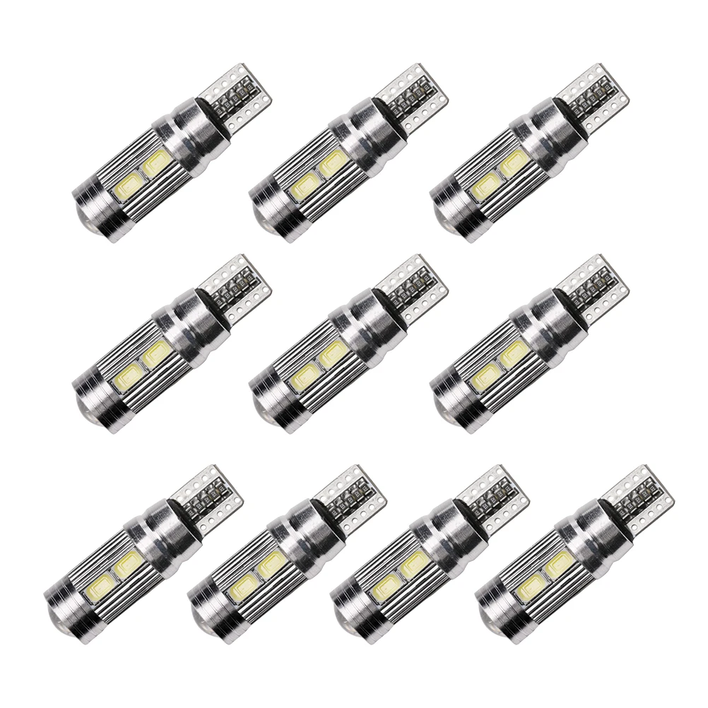 10PCS Super Bright T10 Car Bulbs LED Canbus Error Free Lamp 10 SMD