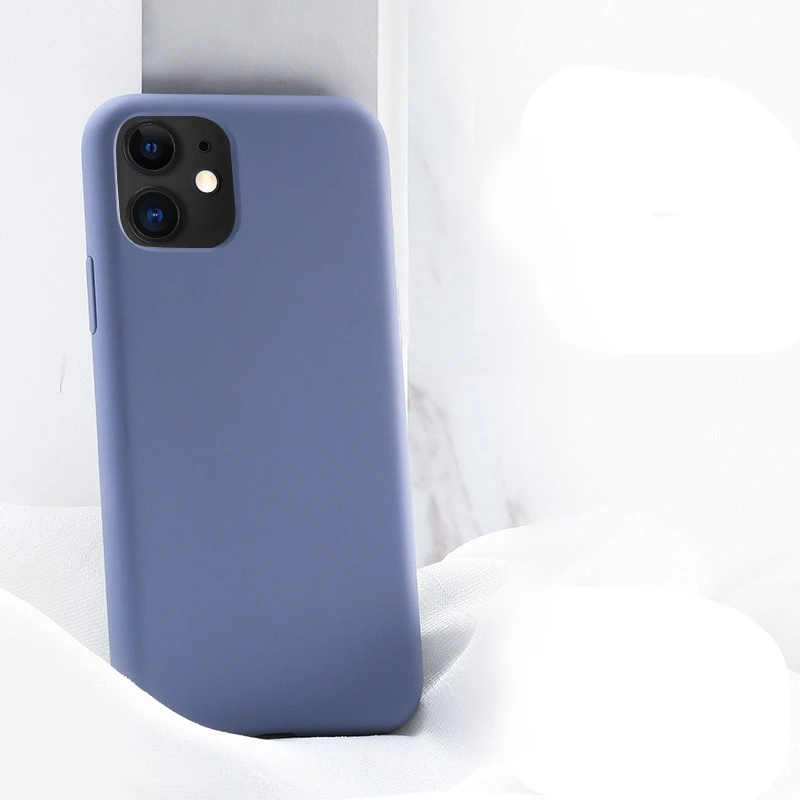 Pine Green Официальный жидкий силиконовый чехол для телефона s для iPhone 11 Pro Max чехол Роскошный для iPhone 11 X XS XR 6 6S 7 8 Plus - Цвет: Lavender grey