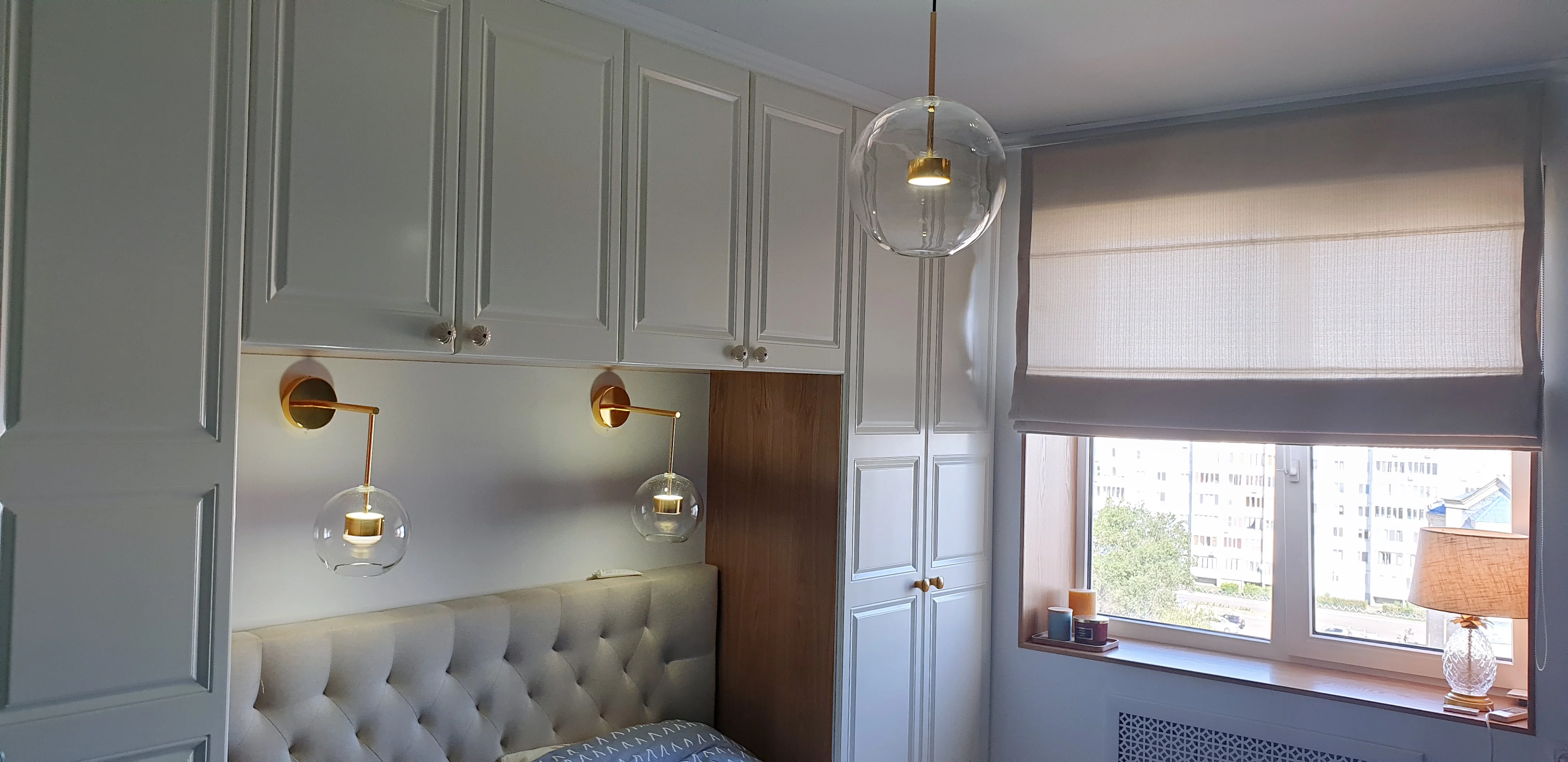 Светодиодный настенный светильник серебристый золотой железный стеклянный