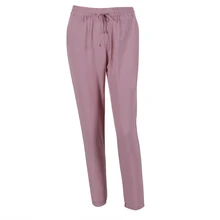 Slim Women Chiffon Elastic Waist Drawstrings Harem Pants Candy Color Trousers