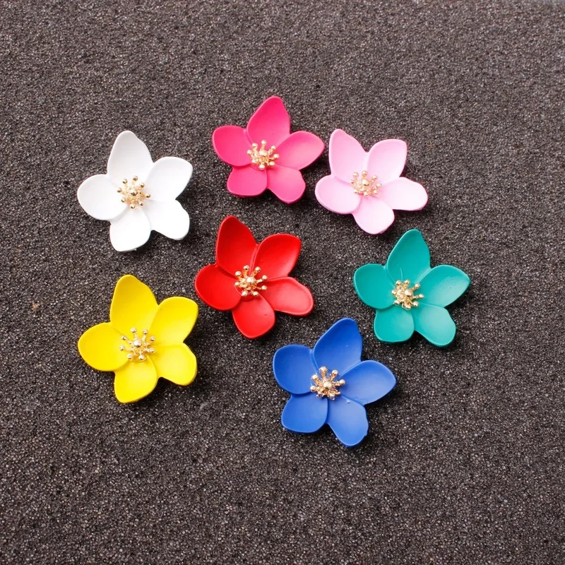

Fashion Flower Stud Earrings Accessories Personality Wild Earrings Temperament Personality Niche 7 Colors Earrings Statement