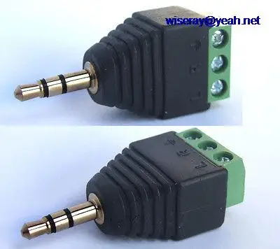 

DHL/EMS 250pcs 3-pin Stereo Audio 3.5mm Plug Screw Terminal Binding Post for AV Headphones-A7