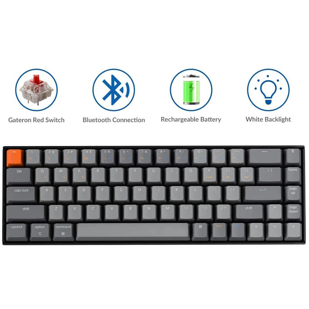 Keychron K6 U 68 Key Bluetooth Usb Computer Mechanical Keyboard White Backlit Hot Swappable Gateron Switch For Mac Windows Keyboards Aliexpress