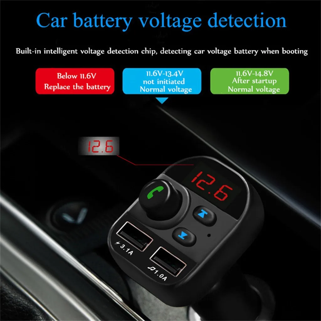 Fm-передатчик Aux модулятор Bluetooth Handsfree автомобильный комплект автомобильный аудио mp3-плеер с 3.1A Быстрая зарядка двойной USB Автомобильное зарядное устройство