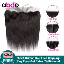 Abdo малазийские прямые волосы 13*4 Кружева Фронтальная Закрытие с волосами младенца человеческих волос бесплатно/средний/три части не Реми волос
