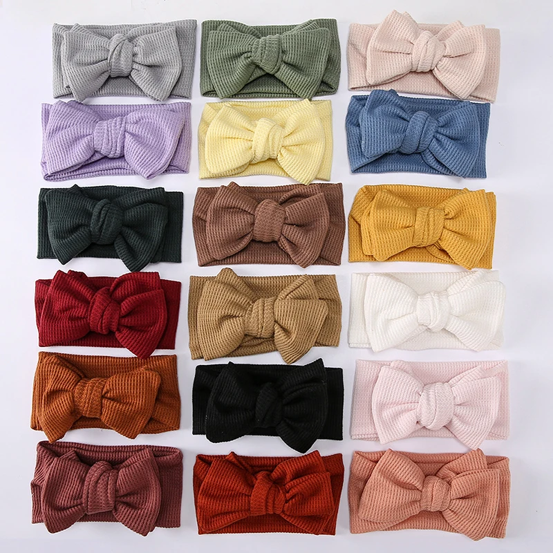 Cute Big Bows Soft Elastic Baby Headband Winter Newborn Turban Baby Girl Headbands Newborn Hair Accessories