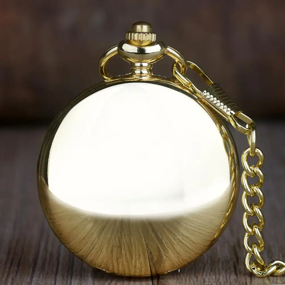 Gold Quartz Pocket Watch Fashion Steampunk Roman Numbers Display Men Women Gifts With Chain reloj de bolsillo