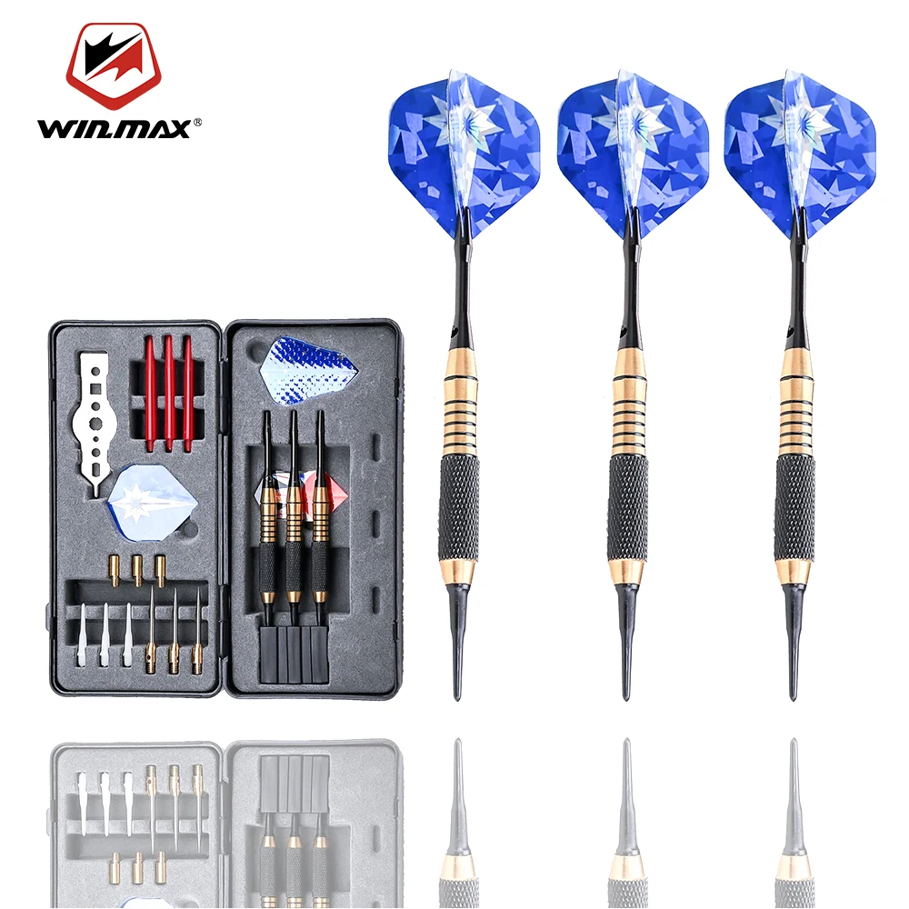 WIN.MAX Professionals Darts Steel & Soft Flights Set Plastic Tip Dart Stems Grams For Dart Board