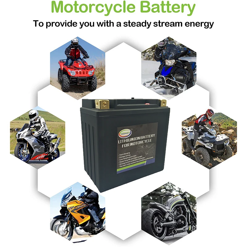 LiFePO4 мотоциклетная автомобильная батарея 12 В литиевая железная фосфат батарея для ATV Honda Suzuki Kawasaki Yamaha снегоход(BMS входит в комплект