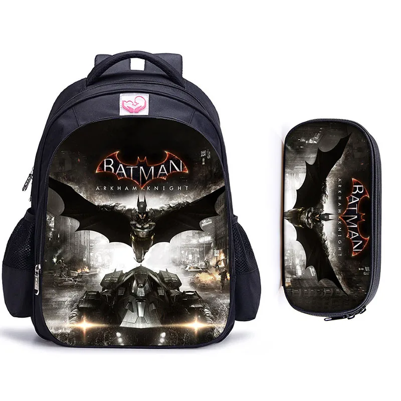 16 дюймов, школьная сумка супергероя Бэтмена для детей, ортопедический рюкзак для мальчиков и девочек, детские школьные наборы, сумка-карандаш, школьный рюкзак для малышей