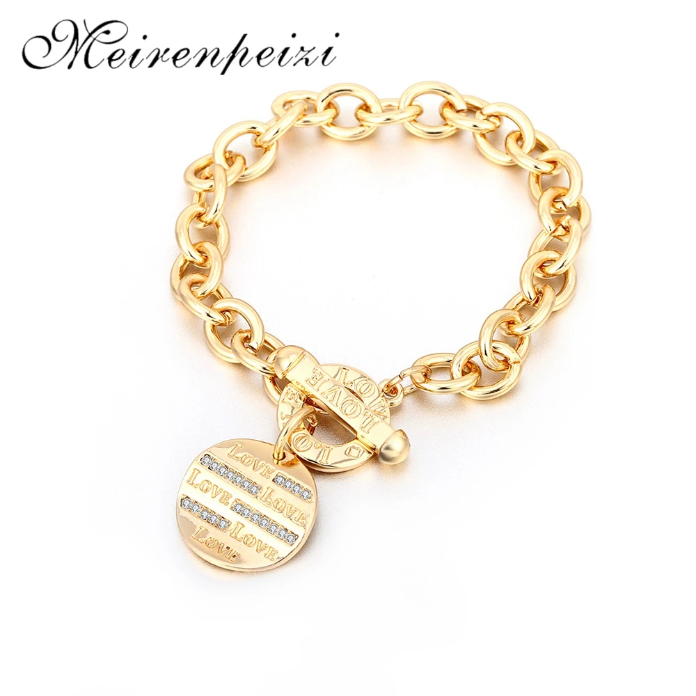

2019 simple fashion round LOVE gold bracelet autumn and winter wish delicate creative lover bracelet wholesale