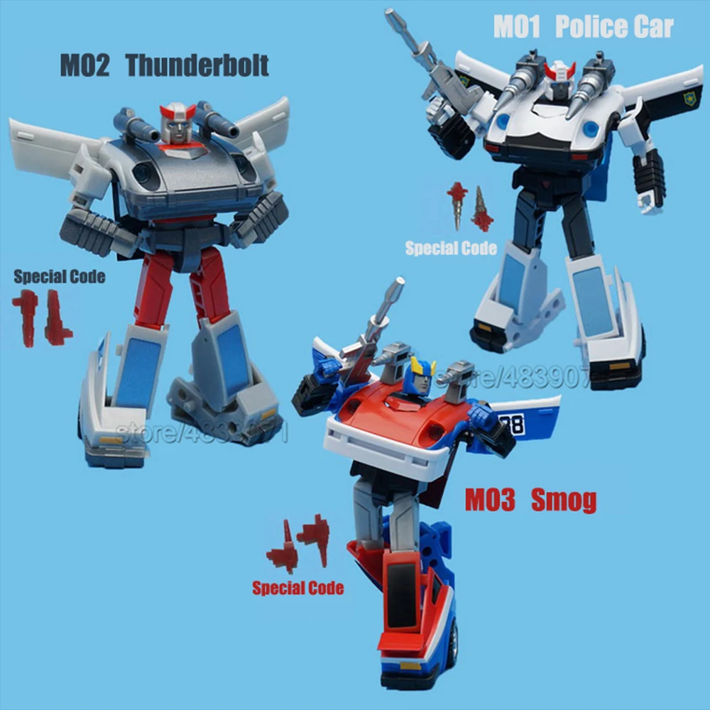 Железный Транс M01 02 03 полицейский вагон Thunderbolt смог со специальным кодом фигурка трансформации