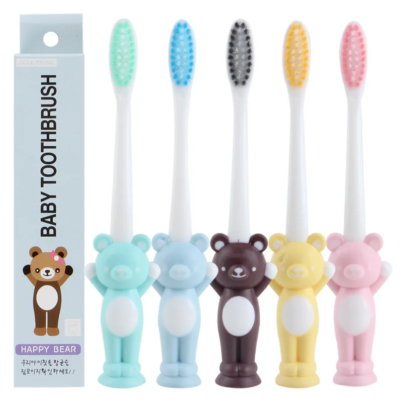 

1pcs Children Soft Bristle Toothbrush Baby Oral Hygiene Cute Cartoon Rabbit Bear Dental Care Cleaning Teeth Brushes XBFF