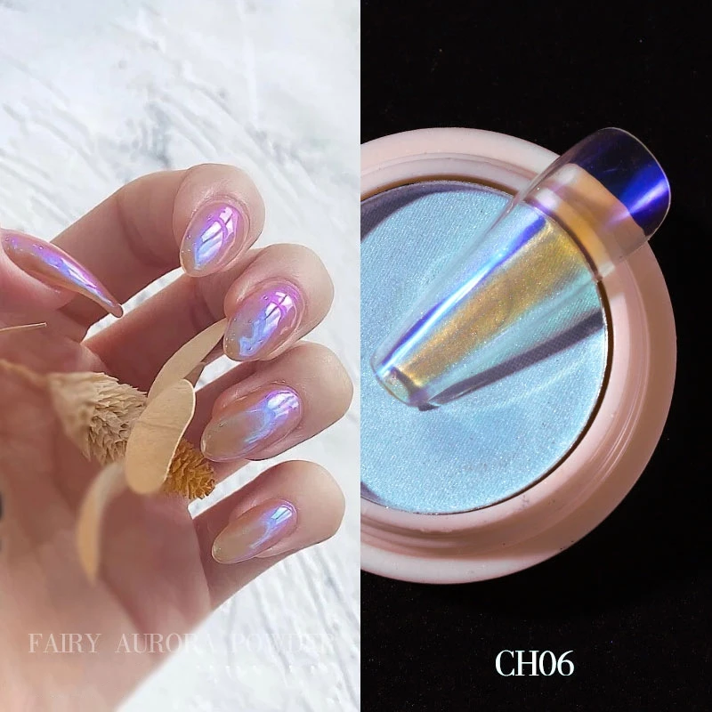 

1 Box Mirror Glitter Nail Powder Laser Holographic Shimmer Chrome Pigment DIY Nail Art Decorations Aurora Dust Dipping Powder