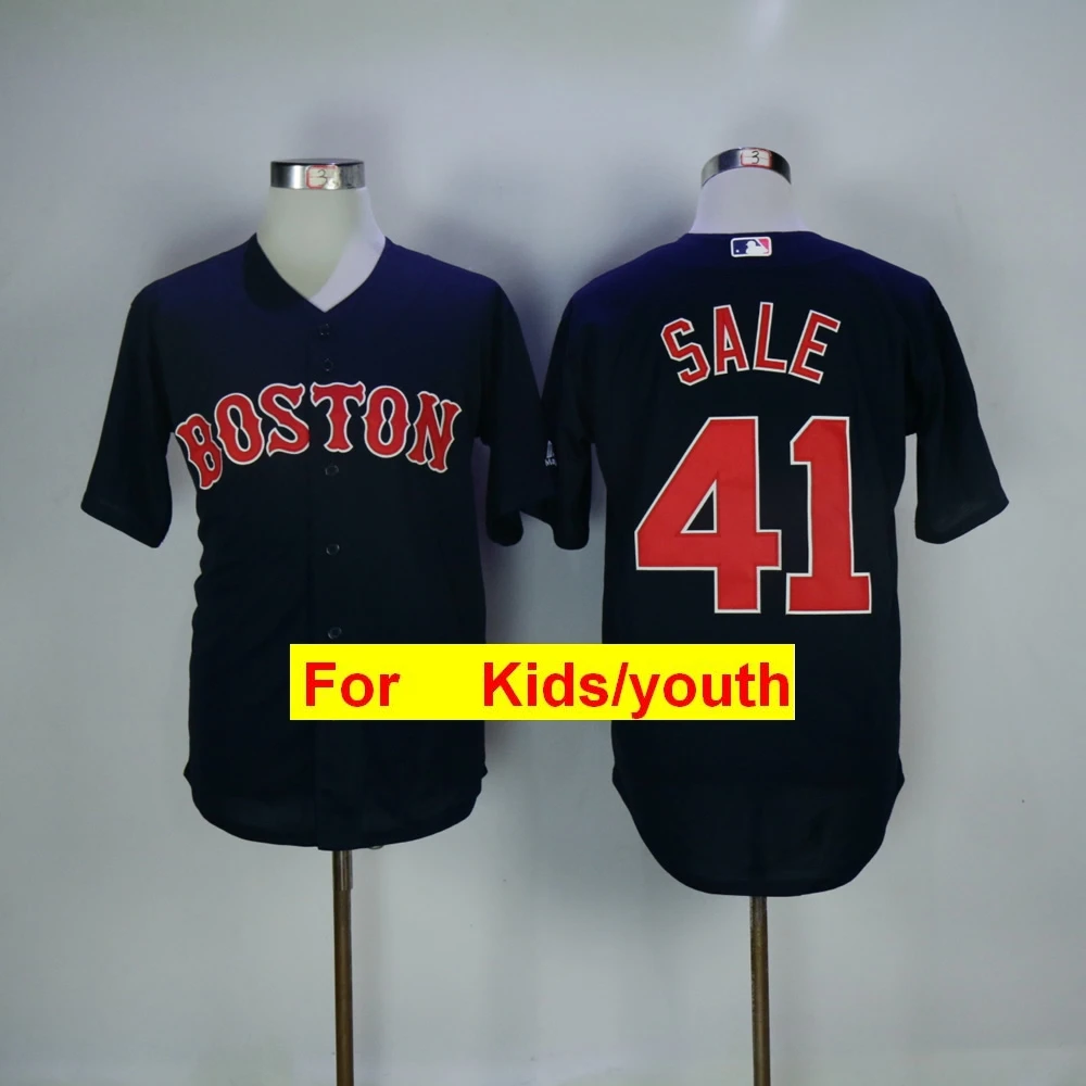 Youth Boston Mookie Betts Xander Bogaerts J.D. Martinez Andrew Benintendi Chris Sale Jackie Bradley Flex& Cool Base Jersey - Цвет: Золотой