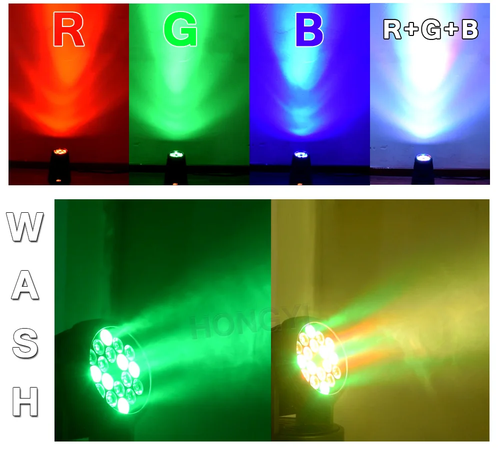 18x3 Вт RGB LED Wash перемещение головы свет сценический Освещение