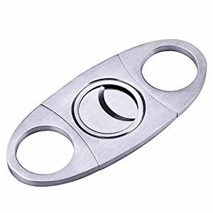 

Newyond Cigar Cutter Stainless Steel Double Blade Guillotine Scissors for Most Size of Cigars (Silver)