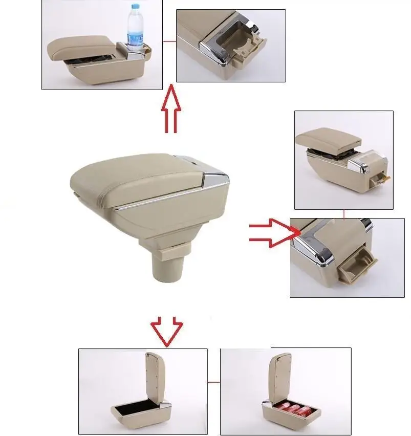 Центральный подлокотник большое пространство + Роскошь с разъемом USB коробка