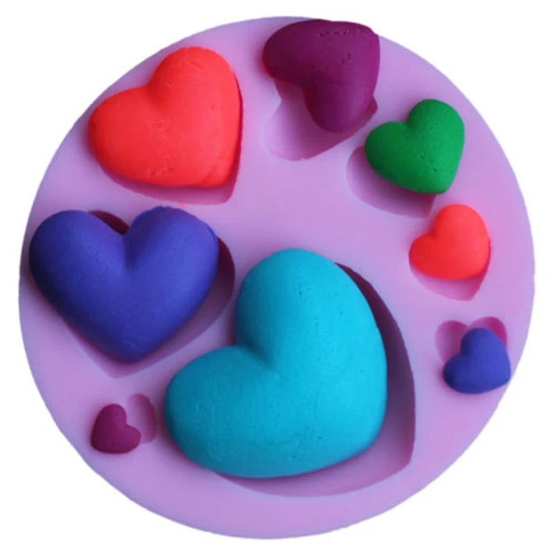 3D Love Heart Fondant Mold Silicone Cake Decorating Sugar Chocolate DIY Mould