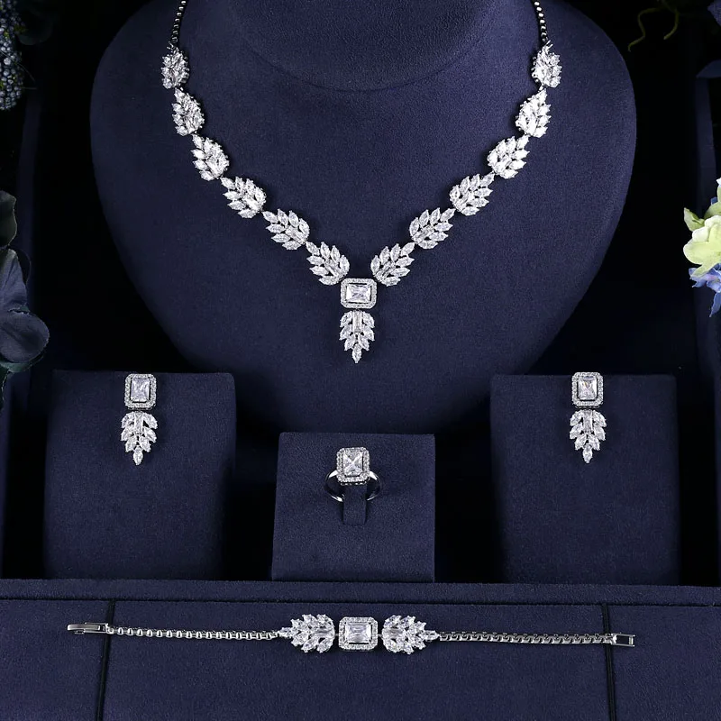 

Accking Luxury 4pcs Necklace earring set Bridal Jewelry Sets For Women Wedding Party Accessories African Design