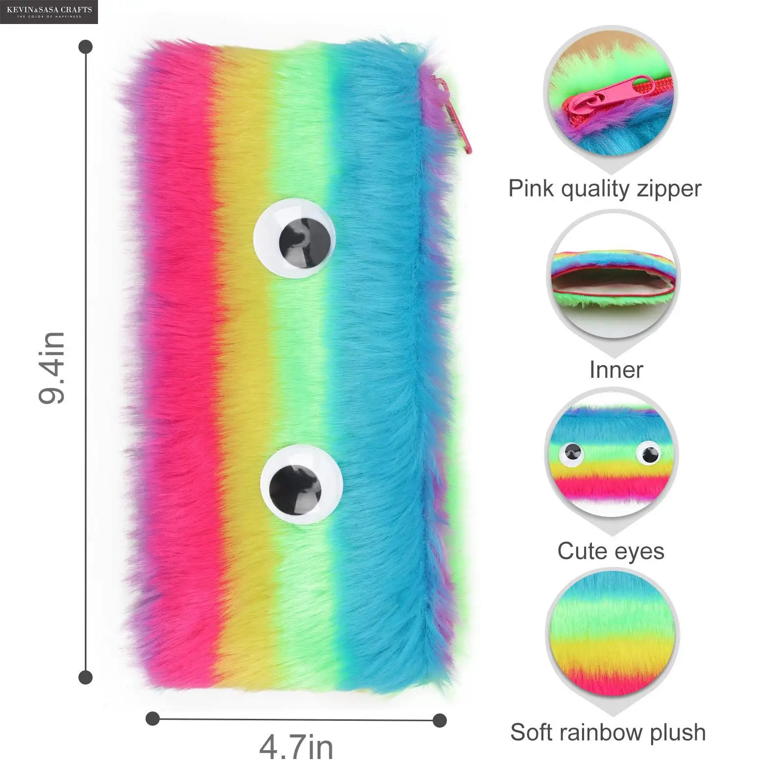 Радужный чехол карандаш качественные плюшевые Школьные принадлежности
