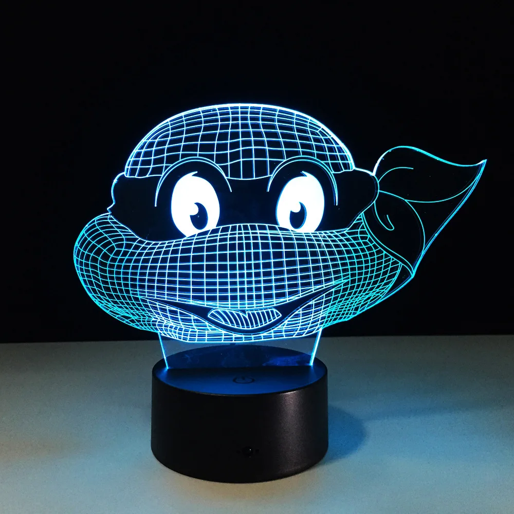 Cartoon Ninja Turtles 3D USB Led Night Light Multicolor Christmas Mood Lamp Touch Kids Bedroom Table/Desk Lighting Gifts 354
