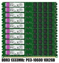 New 10 X 2GB DDR3 1333MHZ RAM DIMM PC3-10600 Memory RAM Non-ECC Unbuffered Intel and AMD compatible