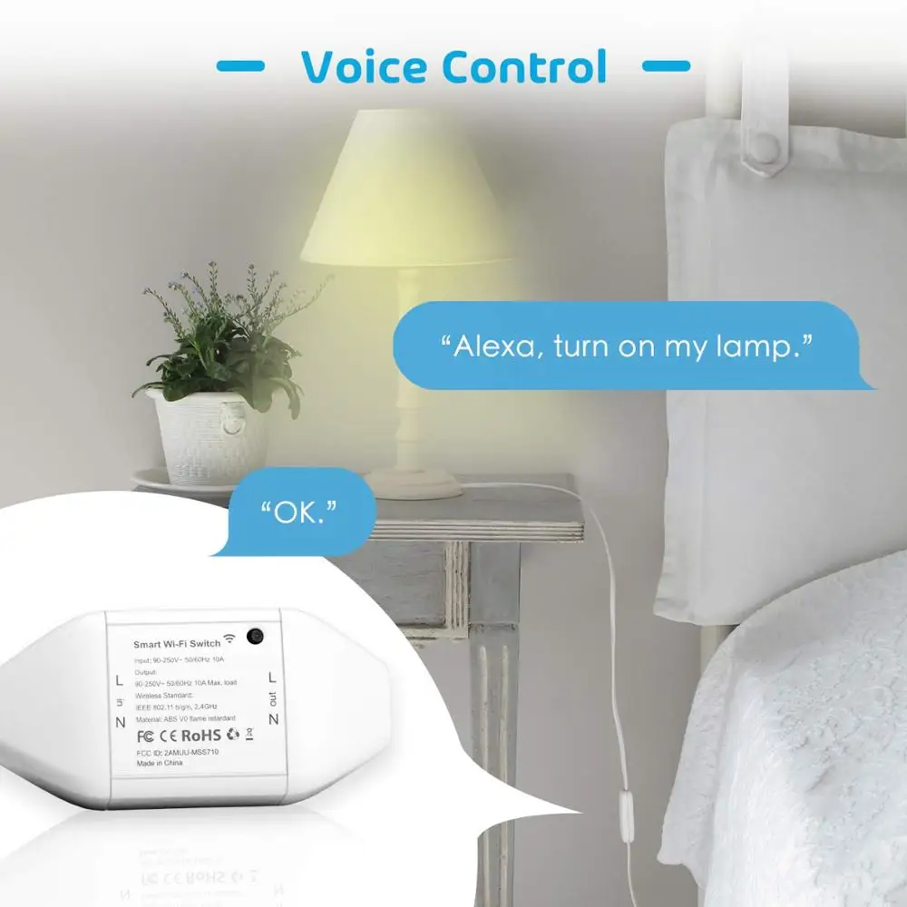 Умный Универсальный Wi Fi переключатель DIY Amazon Alexa и Google Assistant поддержка IFTTT