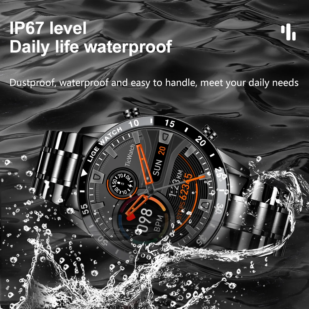 Lige BW0189 Smart Watch Bluetooth Call Heart Rate for Android IOS