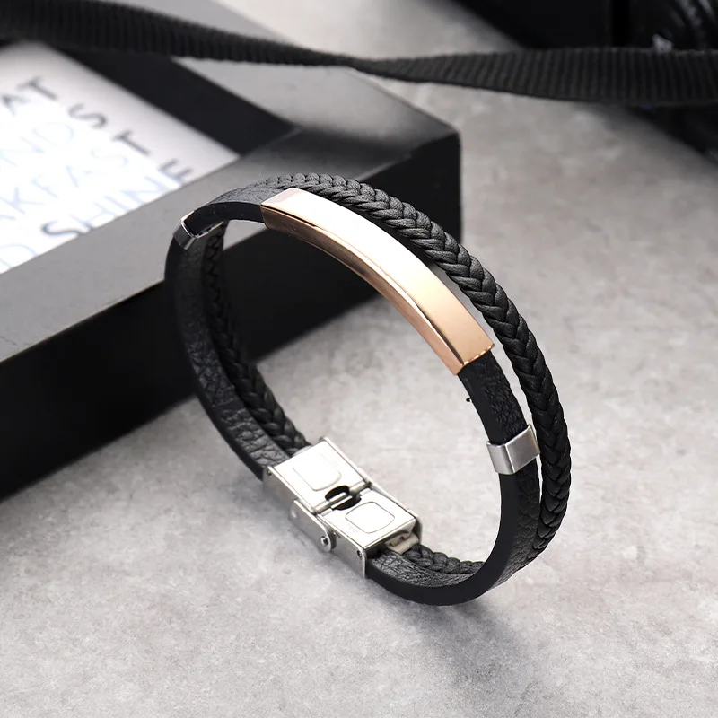 Simple New Handmade Retro Woven Leather Bracelet Popular Hand Jewelry Couple Pair Punk Bracelet leather bracelet