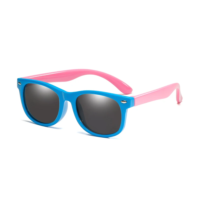Navy Blue Pink Гибкие поляризованные детские солнцезащитные очки, детские черные солнцезащитные очки для маленьких девочек и мальчиков, солнцезащитные очки, очки, От 2 до 11 лет, детские очки - Цвет линз: Navy Blue Pink