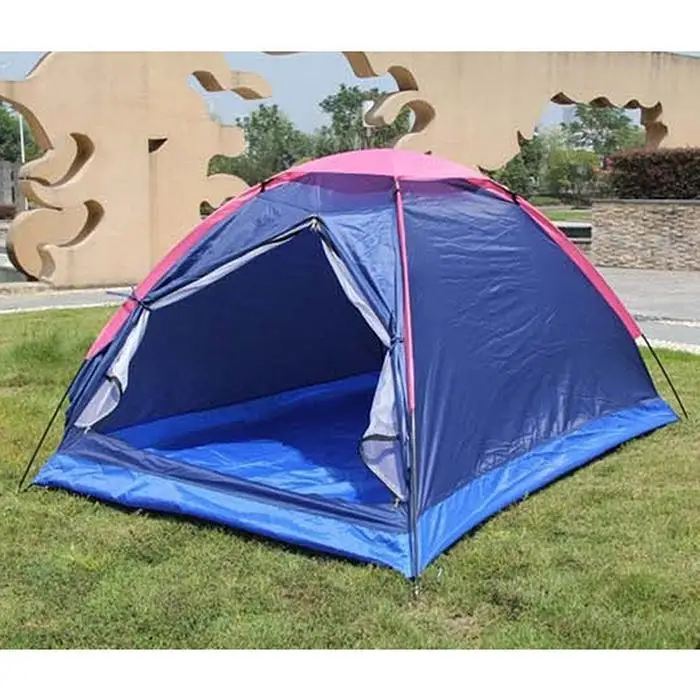 Windbreak Camping Tent Single Layer 2 People Waterproof Windproof Outdoor Wigwam Tents For Hiking Beach Travel Self-driving Tour
