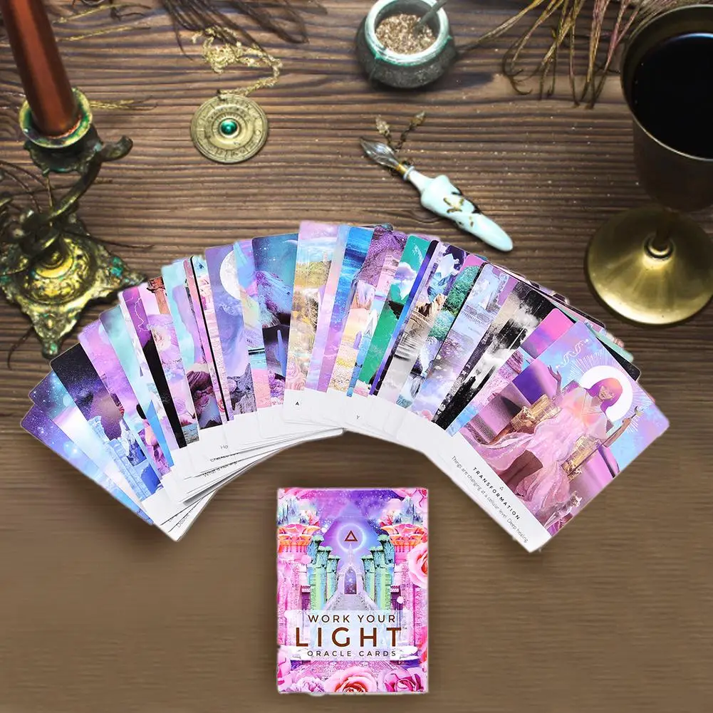 44 Pcs Oracle Tarot Cards Sheets Work Your Light Oracle Card Board Deck Games Palying Cards Game Entertainment 44 Pcs Oracle Tarot Cards Sheets Work Your Light Oracle Card Board Deck Games Palying Cards Game Entertainment