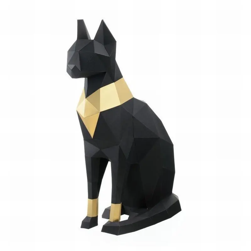 3D кошка животное карточка бумажная настенная скульптура модель игрушка домашний