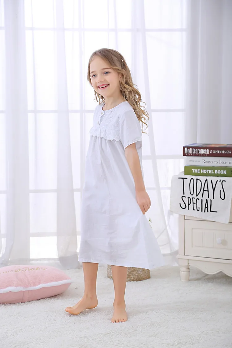 christmas pajama sets Girls Summer Sleeveless Cotton Nightdress Embroidered Children's Dress European  American Princess Nightdress Pajamas Outer Wear nightgowns elegant