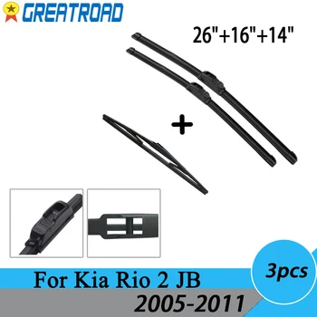 

Wiper Front & Rear Wiper Blades Set Kit For Kia Rio 2 JB 2005 - 2011 2006 2007 2008 2009 2010 Windshield Windscreen 22"+16"+14"