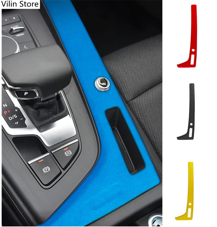 

Замшевая основа алькантары для Audi A4 2017-2018, автомобильная центральная консоль, переключение передач, рамка, наклейка, отделочные полосы, аксессуары для интерьера