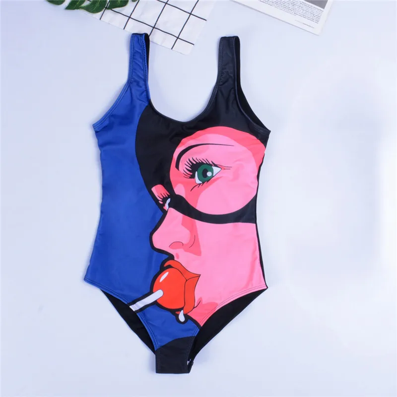 JCSWIM, сдельный Купальник для женщин, мультяшный принт,, сексуальный бикини, купальник, пляжная одежда, купальник, Женский Бразильский бикини-боди - Цвет: Cartoon-13