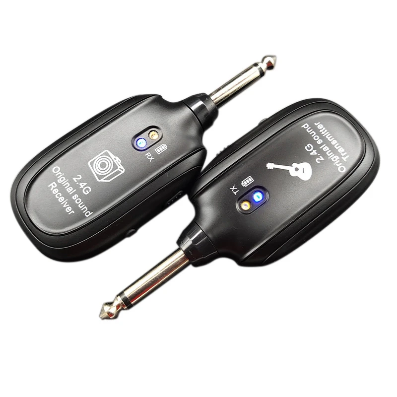 

2.4G UHF Wireless Guitar System Transmitter Receiver 50M Built-in Rechargeable Wireless Guitar Transmitter