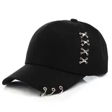 Kuulee Men Hat Women Fashion Adjustable Metal Rings Casual Baseball Cap for Lovers adjustable cotton Breathable