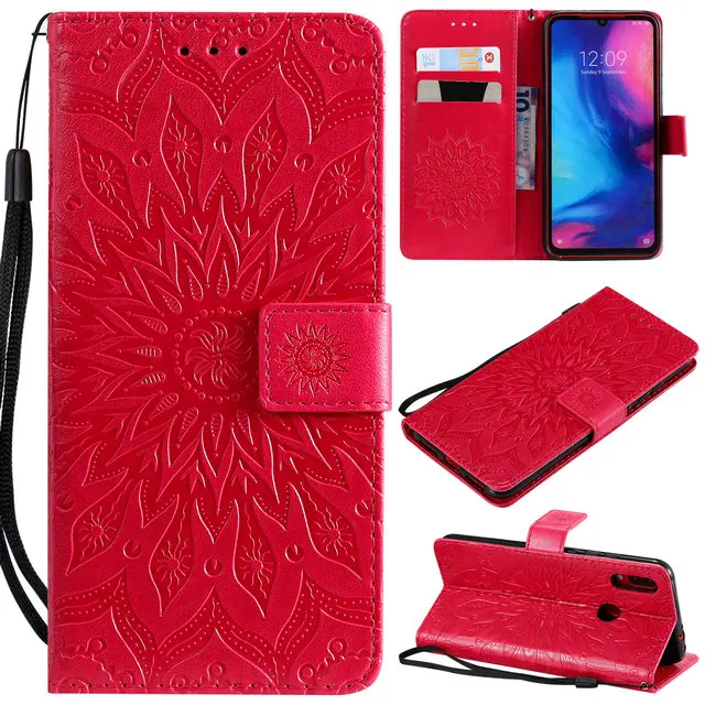 Чехол-книжка для Redmi 7 Note7, чехол для Xiaomi Redmi Note 7, роскошный 3D бумажник с тиснением, кожаный чехол для Redmi Note 8 Pro, 8A 7 S, чехол - Цвет: Red A