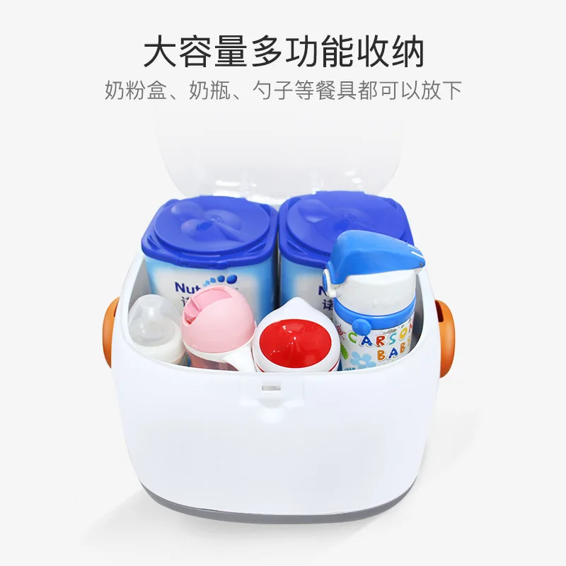 

BABY'S Feeding Bottle Storage Box Box Portable Large Size Baby Tableware Storage Water Draining Dustproof Milk Box
