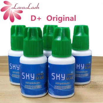 

5 Bottles Korea Sky Glue Eyelash Adhesive for Eyelash Extensions Sky D+ Green Cap eyelash Glue MSDS 5ml False lash glue Tools