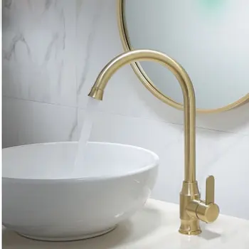 

Bathroom sink faucet modern Golden all copper bathroom faucet single hole cold hot water faucet sink faucet mixing faucet 0033A