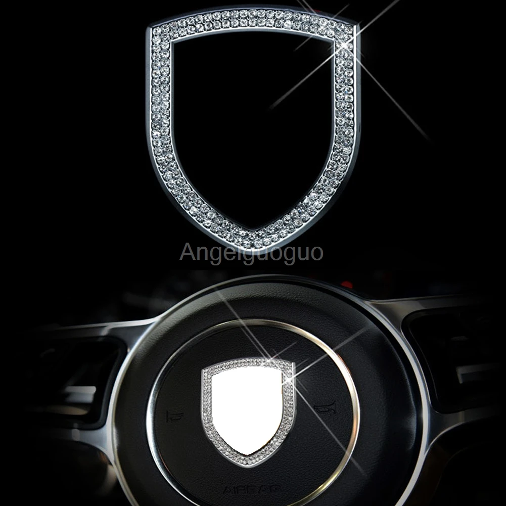 Angelguoguo Car steering wheel emblem 3D sticker cover for Porsche 911 macan panamera