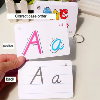

26 Letters Development Gift English Flash Card For Kids With Buckle Early Education Home Kindergarten Alphabet Montessori