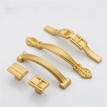 Copper Classical Door Handles Wardrobe Drawer Pull Kitchen Cabinet Handles for Furniture Handles Hardware Accessories