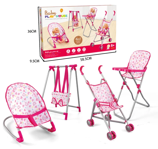 baby doll cot and highchair set