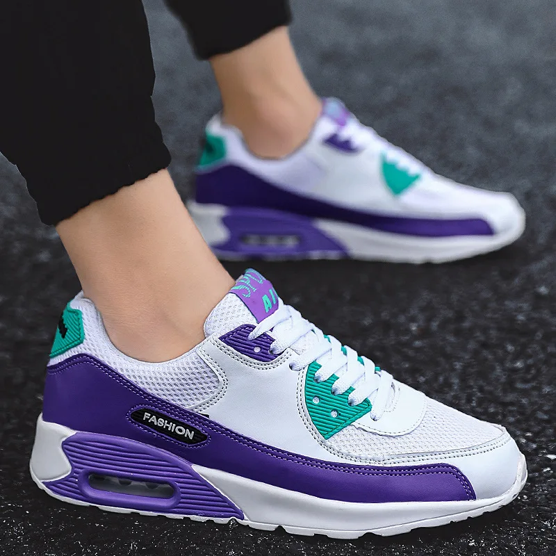 

2019 Men's Shoes Air Cushion Sports Running Shoes Breathable Mesh Surface Color Cross-country Large Size 46 Casual Tide Shoes