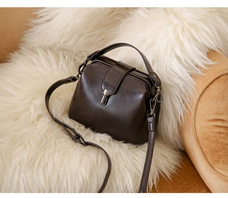 Doctoc Bag Women Leather Handbag 2019 Ladies Small Tote Purse Vintage Crossbody bag for Girls Padlock Messengers Black Brown RED (9)